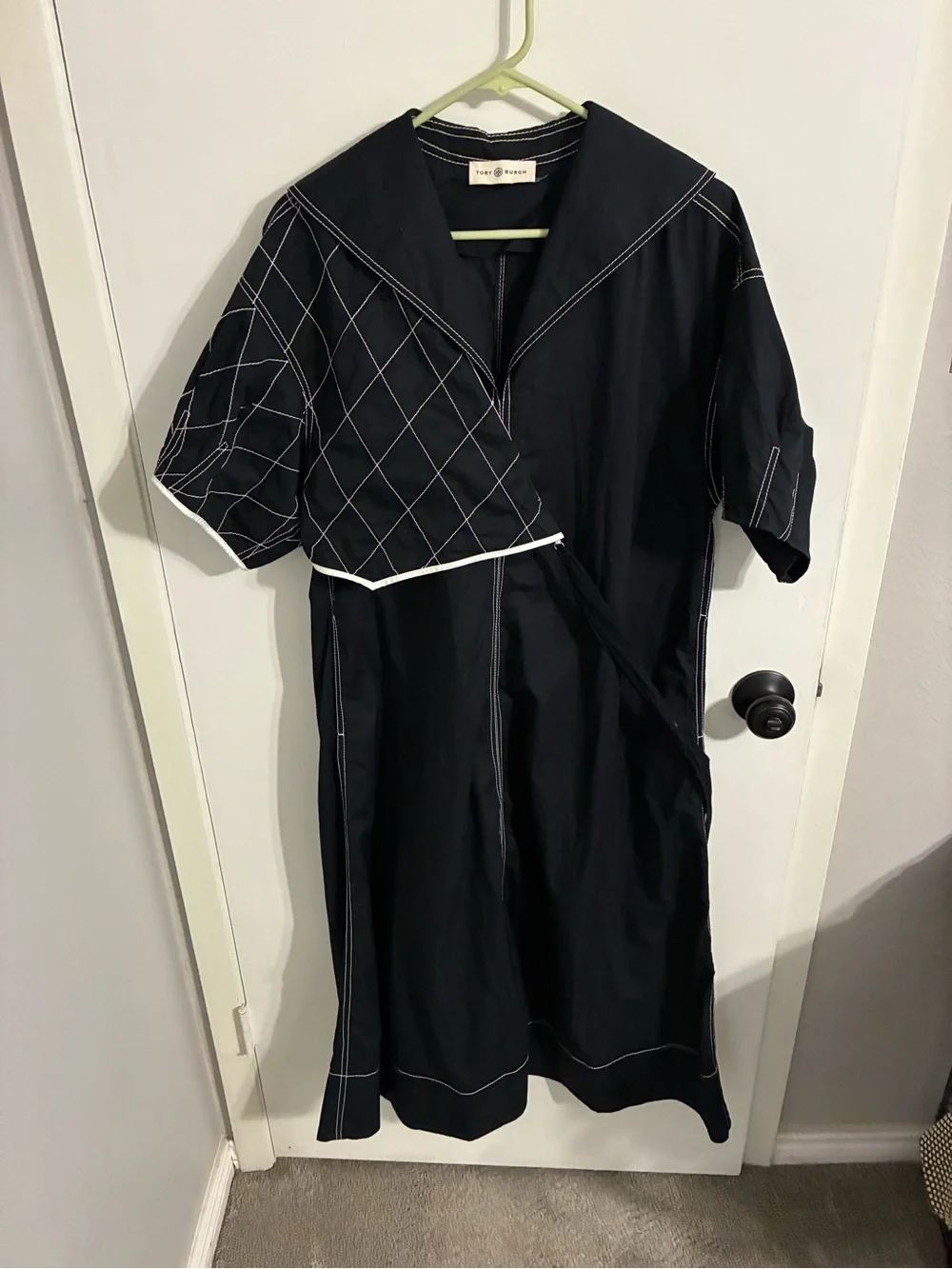 Tory Burch Diamond Topstitch sailor dress